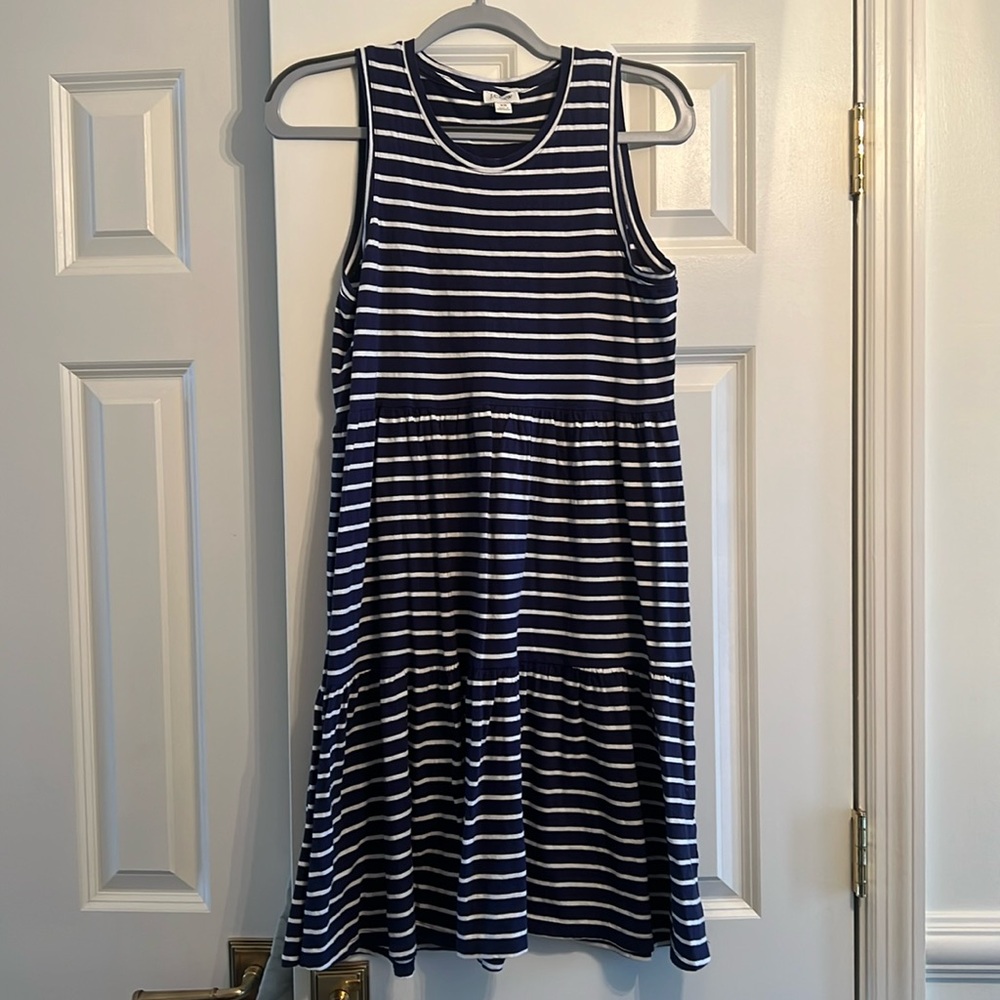 JCrew Navy Stripe Dress, Size XS
